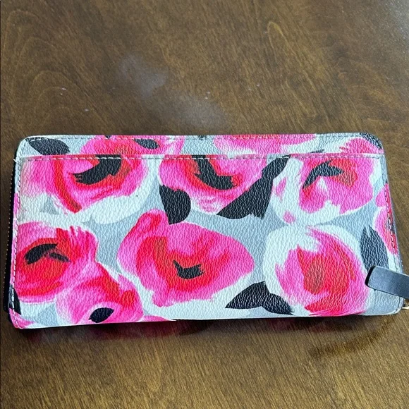 Kate Spade Black and Pink Floral Wallet - Picture 2 of 4